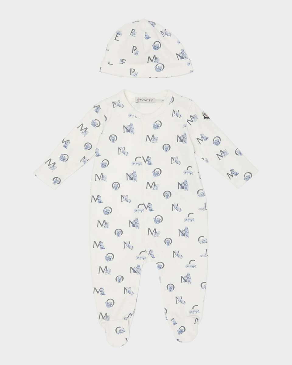 Kid's Scattered Logo-Print Footie Gift Set, Size